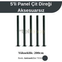 Telfence Panel Çit Direği Antrasit 5 Adet - 200 Cm