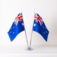 Zc Bayrak Avustralya 2li Masa Bayrağı Saten Kumaş Dijital Baskı 15x22,5 cm
