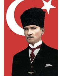 Ekin Bayrakcılık Kalpaklı Atatürk 100X150Cm Saten Kumaş Ata Posteri