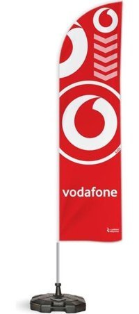 ReklamEdiyoruz Vodafone Temalı Yelken Bayrak Takımı Kırmızı 1 Adet