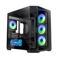 Bitfenix Digital T10 Black 850W 80+ Bronze BFC-WT10EFBBW850-4A 4x120mm ARGB Fan ATX Temperli Cam Siyah Gaming (Oyuncu) Kasa