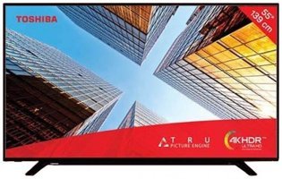 Toshiba 55UL2063DT 55 inç 4K Ultra HD 139 Ekran Çerçevesiz Flat Uydu Alıcılı Smart Led Televizyon