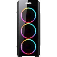 Vento VG04FE RGB 3 Fanlı Siyah Dikey Kullanım Mid Tower Oyuncu Bilgisayar Kasası