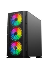 Zeiron TSX70 RGB Mesh 8 Fanlı Siyah Dikey Kullanım Mid Tower Toplanmış Bilgisayar Kasası