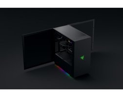 Razer Tomahawk A1 RGB Sıvı Soğutmalı 3 Fanlı Siyah Dikey Kullanım Mid Tower Oyuncu Bilgisayar Kasası