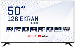 Saba SB50350 50 inç 4K Ultra HD 126 Ekran Çerçevesiz Flat Uydu Alıcılı Smart Led Android Televizyon
