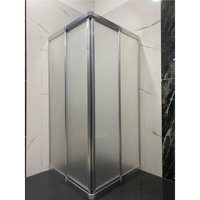Dusaks Bella Duşakabin Buzlu Mika Cam Gri Parlak Alüminyum 180 cm 2 Sabit 2 Kayar - 110 x 110 cm