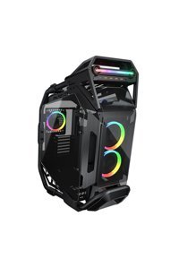 Cougar Cratus CGR-5LMSB RGB Mesh Sıvı Soğutmalı 9 Fanlı Siyah Dikey Kullanım ATX Oyuncu Bilgisayar Kasası