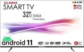 Telenova Revo 32 32 inç Hd Ready 80 Ekran Flat Uydu Alıcılı Smart Led Android Televizyon