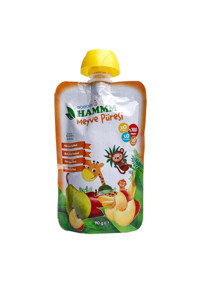 Hammm Şeftali Armut Elma Muz Laktozsuz Meyveli Kavanoz Maması 90 gr