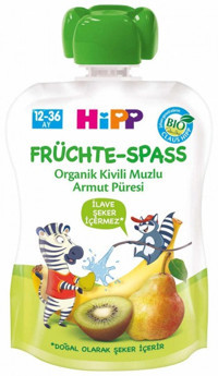 HiPP Kivili Muzlu Armutlu Tahılsız Glutensiz Organik Meyveli Kavanoz Maması 90 gr