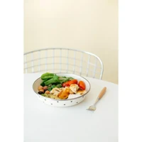 Emaylab Black Cupid Emaye Bowl Tabağı - Bowl Kase - Salata Kasesi - Sunum Kasesi 21cm