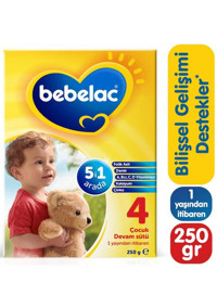 Bebelac 5'i 1 Arada Laktozsuz Tahılsız 4 Numara Devam Sütü 250 gr
