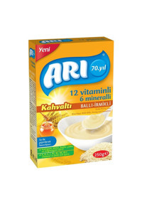ARI Kahvaltı 12 Vitaminli 6 Mineralli Ballı İrmikli Laktozsuz Tahıllı Kaşık Maması 250 gr