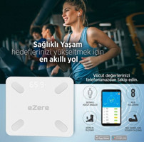 Ezere Body Composition Yağ Ölçen Vücut Analizi Yapan Bluetoothlu Kas Ölçen Cam Dijital Akıllı Tartı