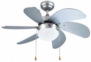 Vanti KCF282 Işıklı Metal 6 Kanatlı Gümüş Tavan Vantilatörü