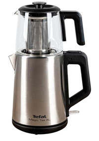 Tefal Magic Tea XL Cam Demlikli 1650 W Çelik Gövdeli İnox Retro Çay Makinesi