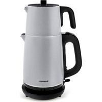 Homend Royaltea 1779H Çelik Demlikli 2000 W Çelik Gövdeli Beyaz Çay Makinesi