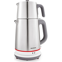 Homend Royaltea 1710H Cam Demlikli 1800 W Çelik Gövdeli Beyaz Retro Çay Makinesi
