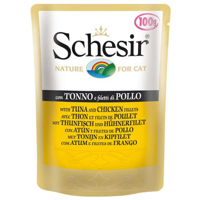 Schesir Pouch Tavuklu Ton Balıklı Yetişkin Yaş Kedi Maması 100 gr