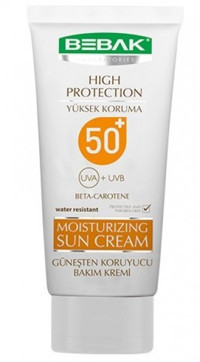 Bebak Moisturising Sun Cream Renksiz 50+ Faktör Yağsız Tüm Vücut Güneş Kremi 75 ml