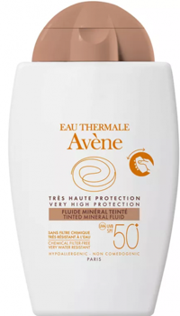 Avene Fluide Renkli 50+ Faktör Hassas Ciltler İçin Ton Eşitleyici Mineral Filtreli Yağlı Suya Dayanıklı Vücut ve Yüz Güneş Kremi 40 ml