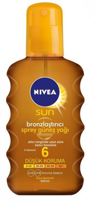 Nivea Sun Karoten Özü Yoğun 6 Faktör Vücut İçin Bronzlaştırıcı Sprey 200 ml