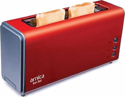 Arnica GH27020 Kıtır 2 Dilim Kırıntı Tepsili 1500 W Kırmızı Mini Ekmek Kızartma Makinesi