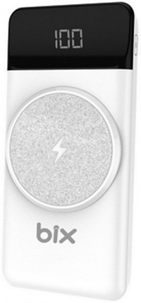 Bix PB102 10000 mAh Hızlı Şarj Dijital Göstergeli USB & Type C Çoklu Kablolu Powerbank Beyaz