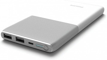 Philips DLP9001N 10000 mAh Hızlı Şarj Micro USB Çoklu Kablolu Powerbank Beyaz