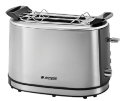 Arçelik K 8475 EK 2 Dilim Kırıntı Tepsili Telli 850 W İnox Mini Ekmek Kızartma Makinesi