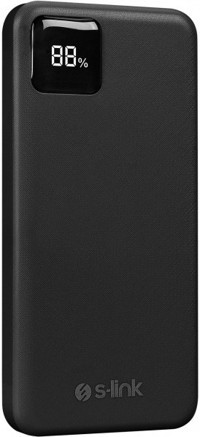 S-link G104 10000 mAh Hızlı Şarj Dijital Göstergeli USB & Type C Çoklu Kablolu Powerbank Siyah