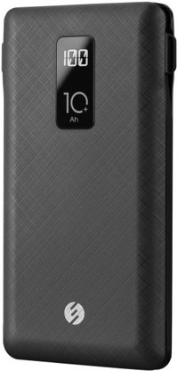 S-link IP-T100C 10000 mAh Hızlı Şarj Dijital Göstergeli USB & Type C Çoklu Kablolu Powerbank Siyah