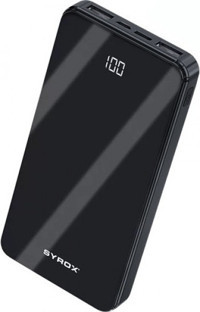 Syrox PB121 10000 mAh Hızlı Şarj Dijital Göstergeli USB & Type C Çoklu Kablolu Powerbank