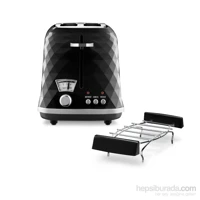Delonghi Brillante CTJ 2103.BK 2 Dilim Kırıntı Tepsili Telli Akıllı 900 W Siyah Mini Ekmek Kızartma Makinesi