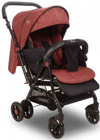 Diamond Baby Baby Sapphire Çift Yönlü Katlanabilir 360 Derece Dönen Tam Yatar Kabin Tipi Puset Bebek Arabası Kırmızı