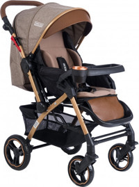 TommyBaby Tornado Çift Yönlü Katlanabilir 360 Derece Dönen Tam Yatar Kabin Tipi Travel Sistem Bebek Arabası Kahverengi