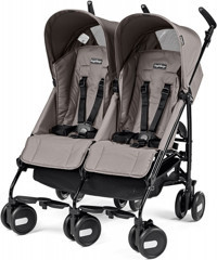 Peg Perego Pliko Mini Classico Twin Katlanabilir Tek Elle Kapanan 360 Derece Dönen Tam Yatar Puset Bebek Arabası Gri