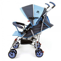 Aldeba 3018 Katlanabilir 360 Derece Dönen Kabin Tipi Baston Bebek Arabası Mavi