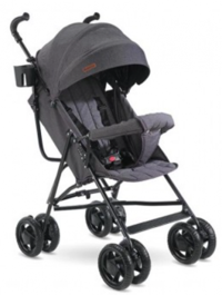 Babyhope SC-100 Katlanabilir Tek Elle Kapanan 360 Derece Dönen Tam Yatar Kabin Tipi Puset Bebek Arabası Gri