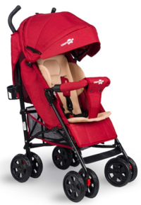 Comfymax 8298 Wood Brown Katlanabilir Tek Elle Kapanan 360 Derece Dönen Tam Yatar Kabin Tipi Baston Bebek Arabası Kırmızı