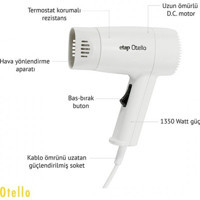 Etap EE218-2 1350 W Otel Tipi Saç Kurutma Makinesi