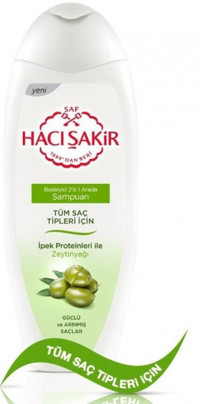 Hacı Şakir 2'si 1 Arındırıcı Tüm Saçlar İçin Zeytinyağlı 2 si Bir Arada Şampuan 500 ml