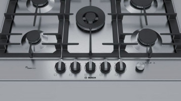 Bosch PCQ7A5M90 5 Gözlü Paslanmaz Çelik Wok Gözlü Doğalgazlı Ankastre Inox Ocak