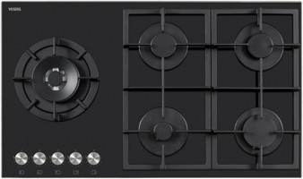 Vestel AO-91159 YS-DW Wok Gözlü Siyah Cam 5 Gözlü Doğalgazlı Ankastre Ocak
