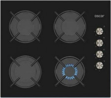 Oscar 3601 Siyah Cam 4 Gözlü Doğalgazlı Ankastre Ocak