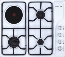 Süsler SSO-2125 Emaye 4 Gözlü Gazlı ve Elektrikli Set Üstü Beyaz Ocak