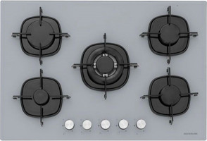 Silverline CS5365S01 Wok Gözlü Gri Cam 5 Gözlü Doğalgazlı Ankastre Ocak