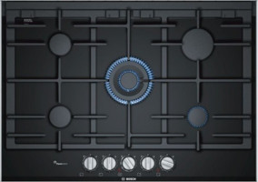 Bosch PRR7A6D70 Wok Gözlü Siyah Cam 5 Gözlü Doğalgazlı Ankastre Ocak