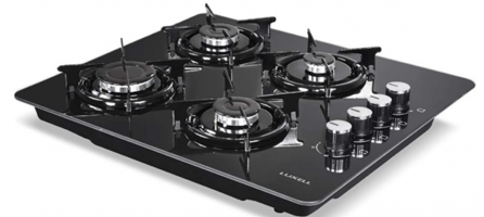 Luxell LX-40 Siyah Cam 4 Gözlü Doğalgazlı Set Üstü Ocak